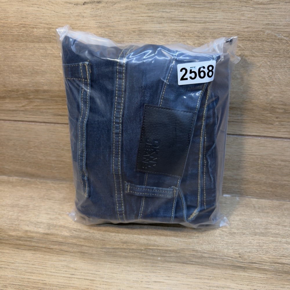 DKNY Bedford Slim Jeans Mens 30x30 Blue Dark Wash 5 Pocket Stretch Whiskered - Picture 10 of 10